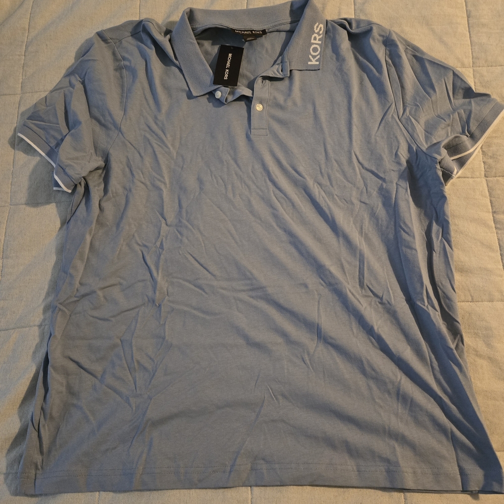 Michael Kors Light Blue Polo Shirt for Men